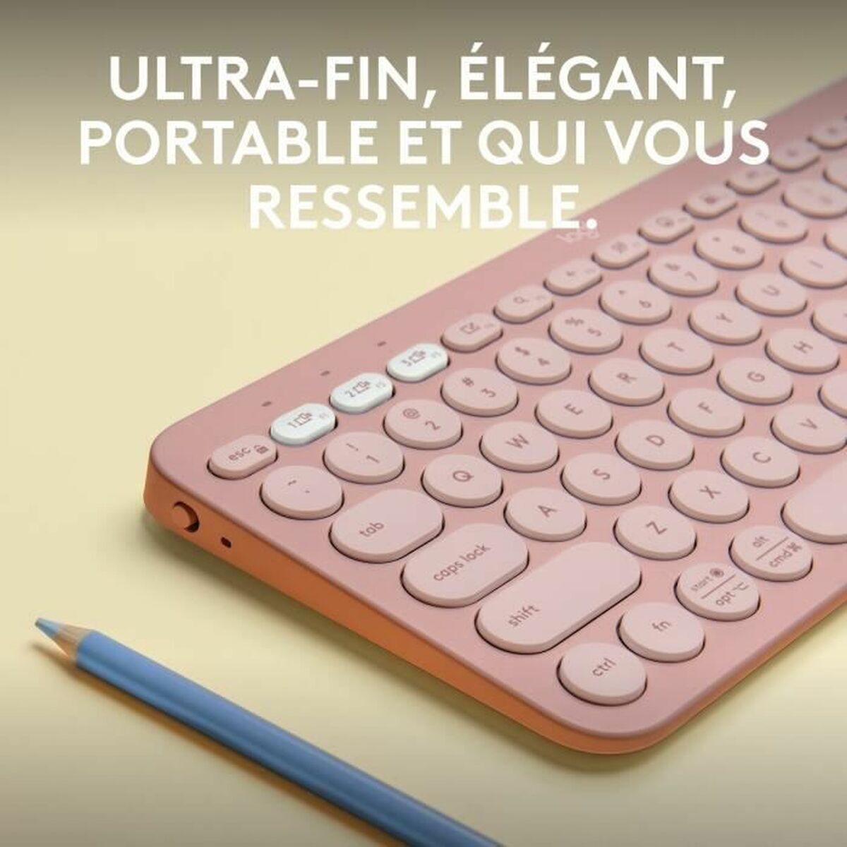 Bluetooth keyboard med tabletstøtte Logitech K380 Fransk Pink AZERTY